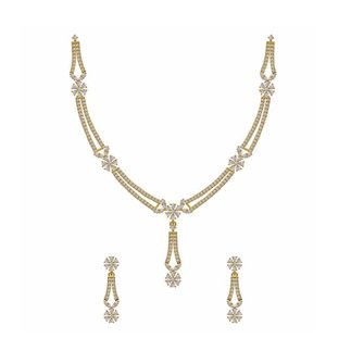 14K Yellow Gold 2.809 Ct. Diamond Necklace / 0.824 Ct. Earring Set