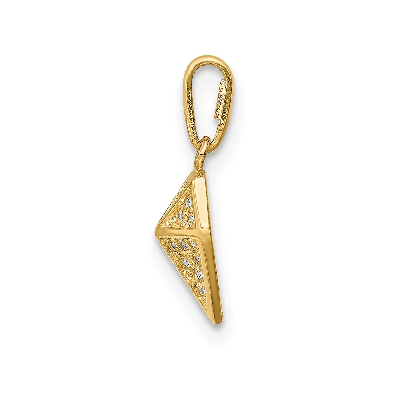 14K Geometric Diamond-shaped CZ Pendant-1