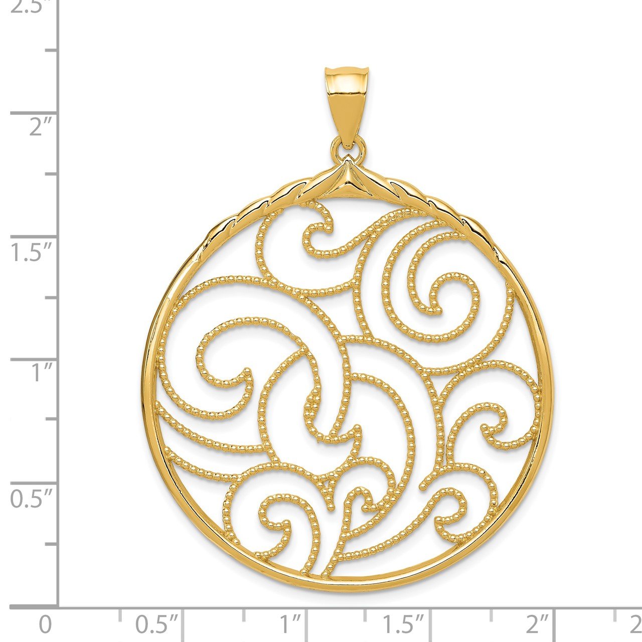 14K Circle Swirl Pendant-2