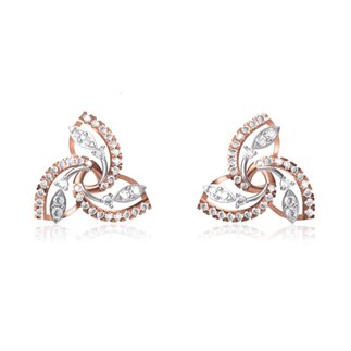 14k white /Rose Gold 0.462 Ct. Diamond Earrings