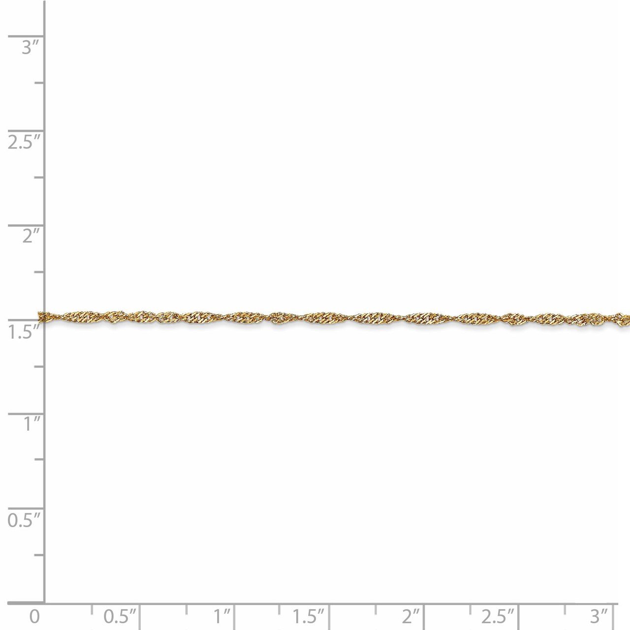 Leslie's 14K 1.3mm Singapore with Lock Chain-3