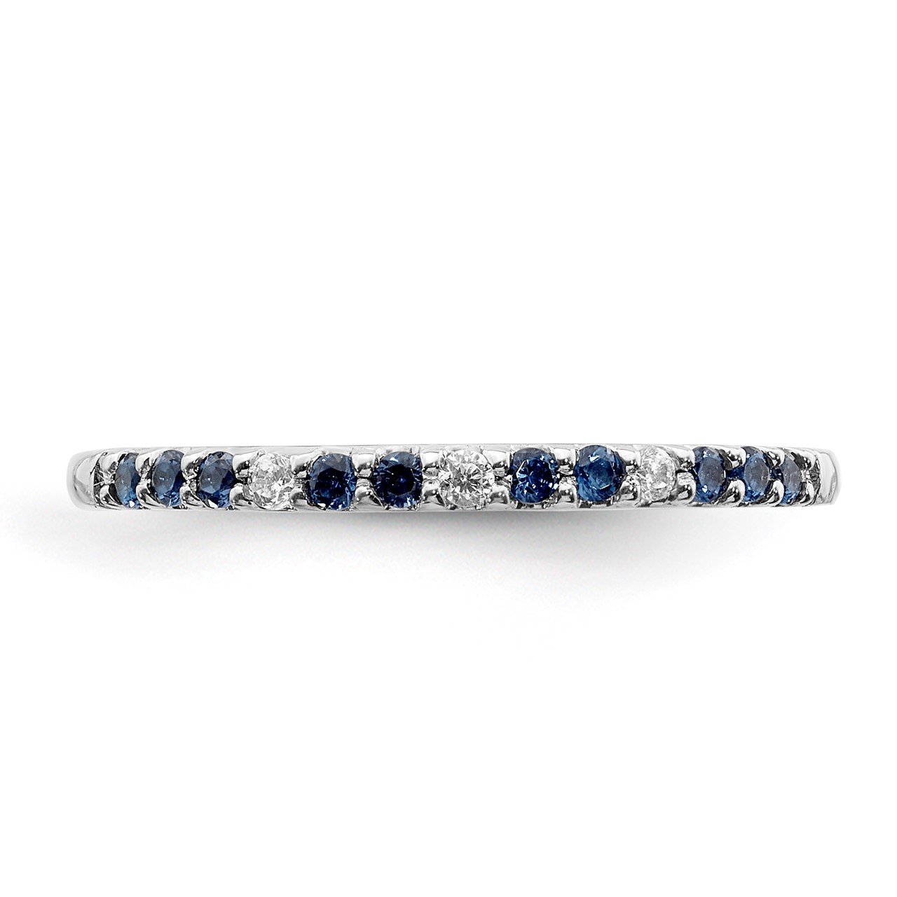 14k White Gold Diamond and Sapphire Band-4
