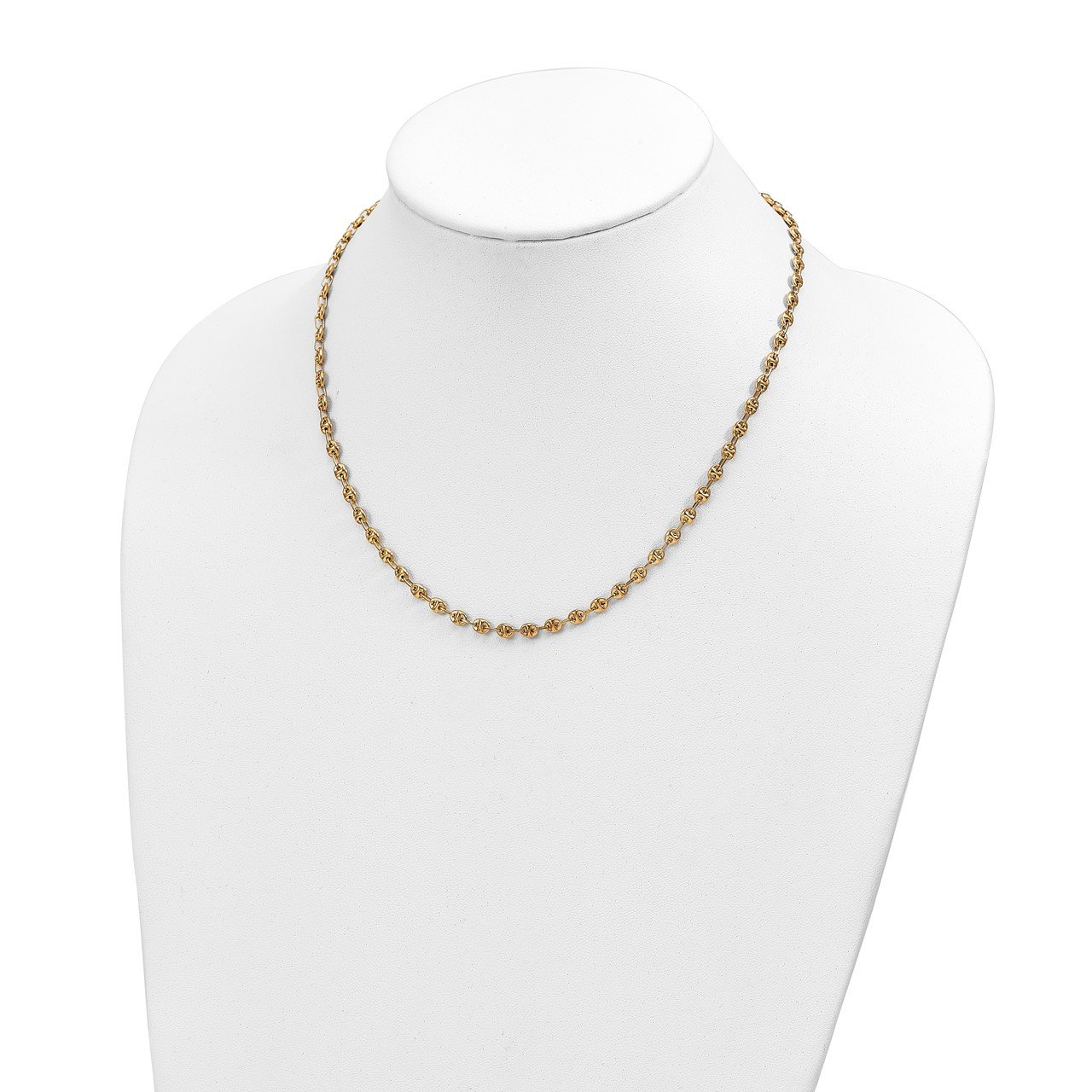 14K Polished Fancy Link Necklace-1