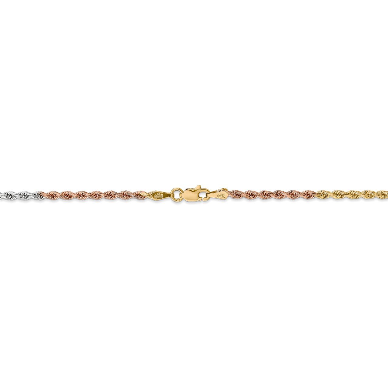 14k Tri-Color 2.5mm D/C Rope Chain-3