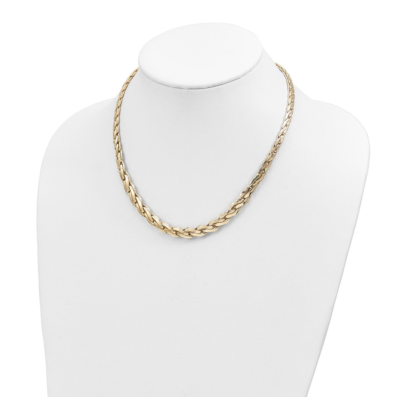 14k Polished Graduated Fancy Link 18in Necklace-1