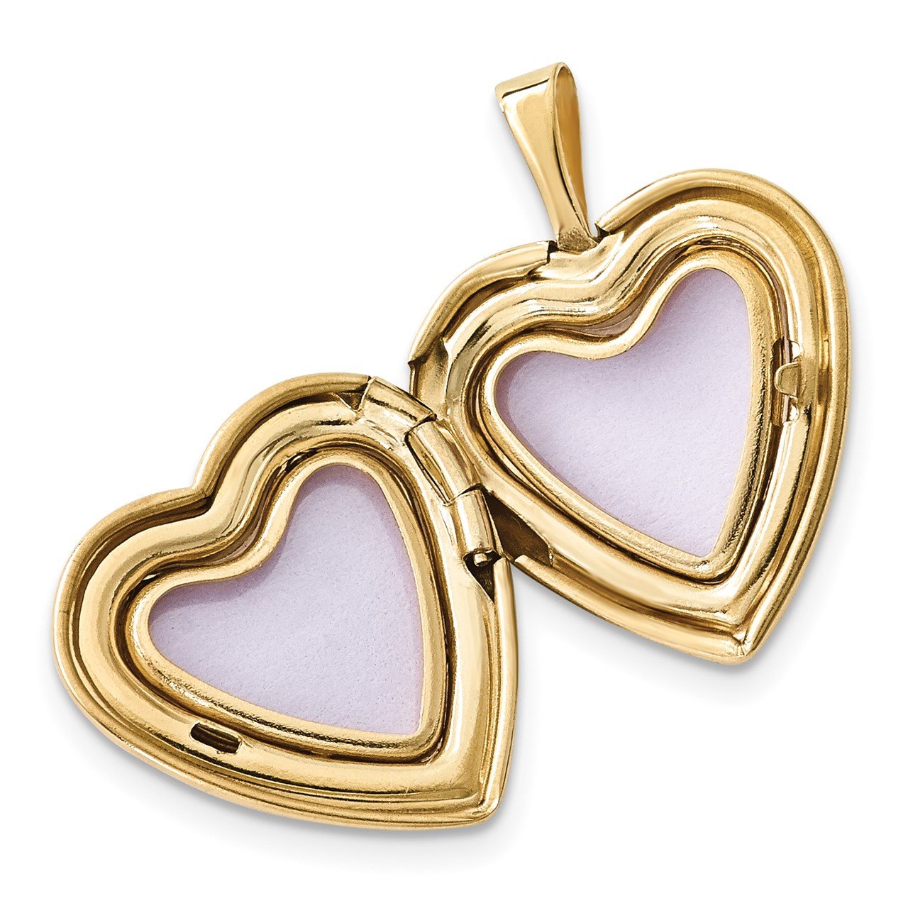 14K 16mm Forever in Heart Locket/Gold-plated Sterling 12mm Pendant-3