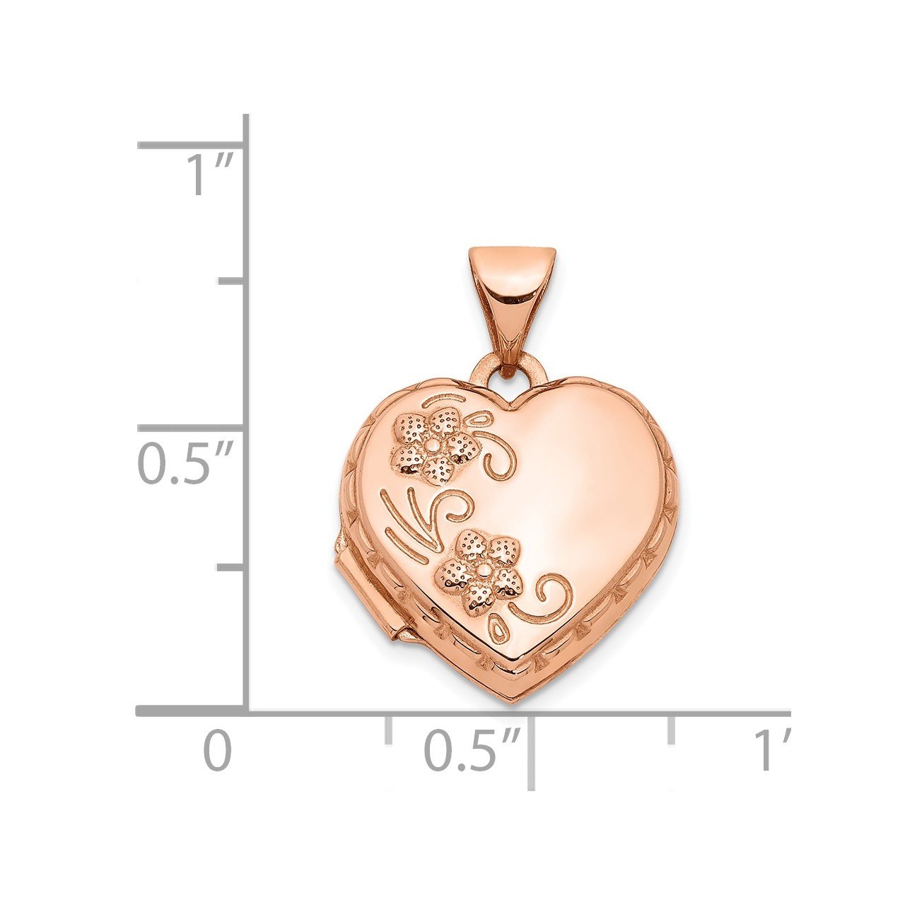 14k Rose Gold 15mm Heart Locket-4