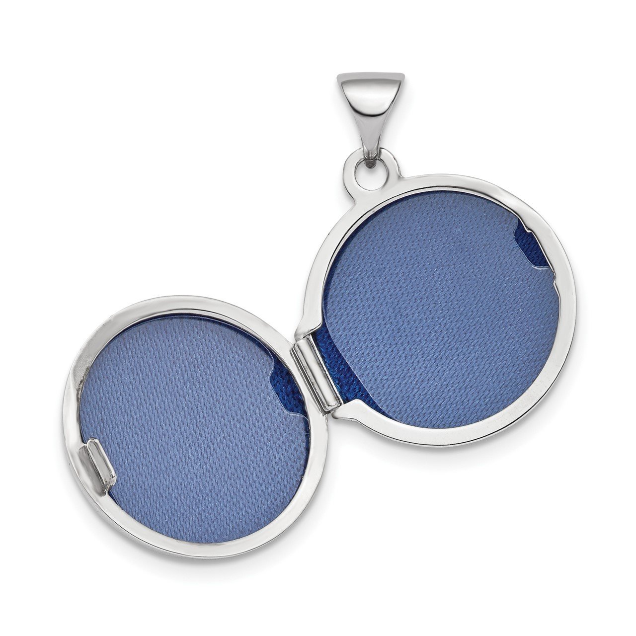 14k White Gold Polished Domed 16mm Round Locket-1