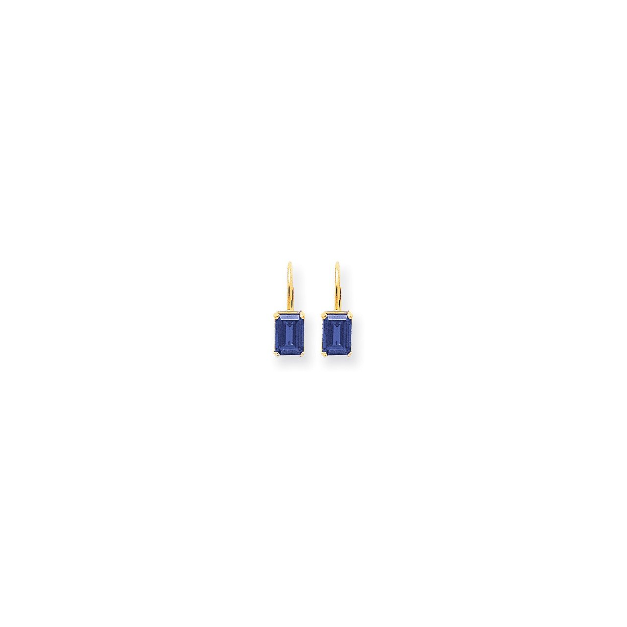14k 7x5mm Emerald Cut Tanzanite earring