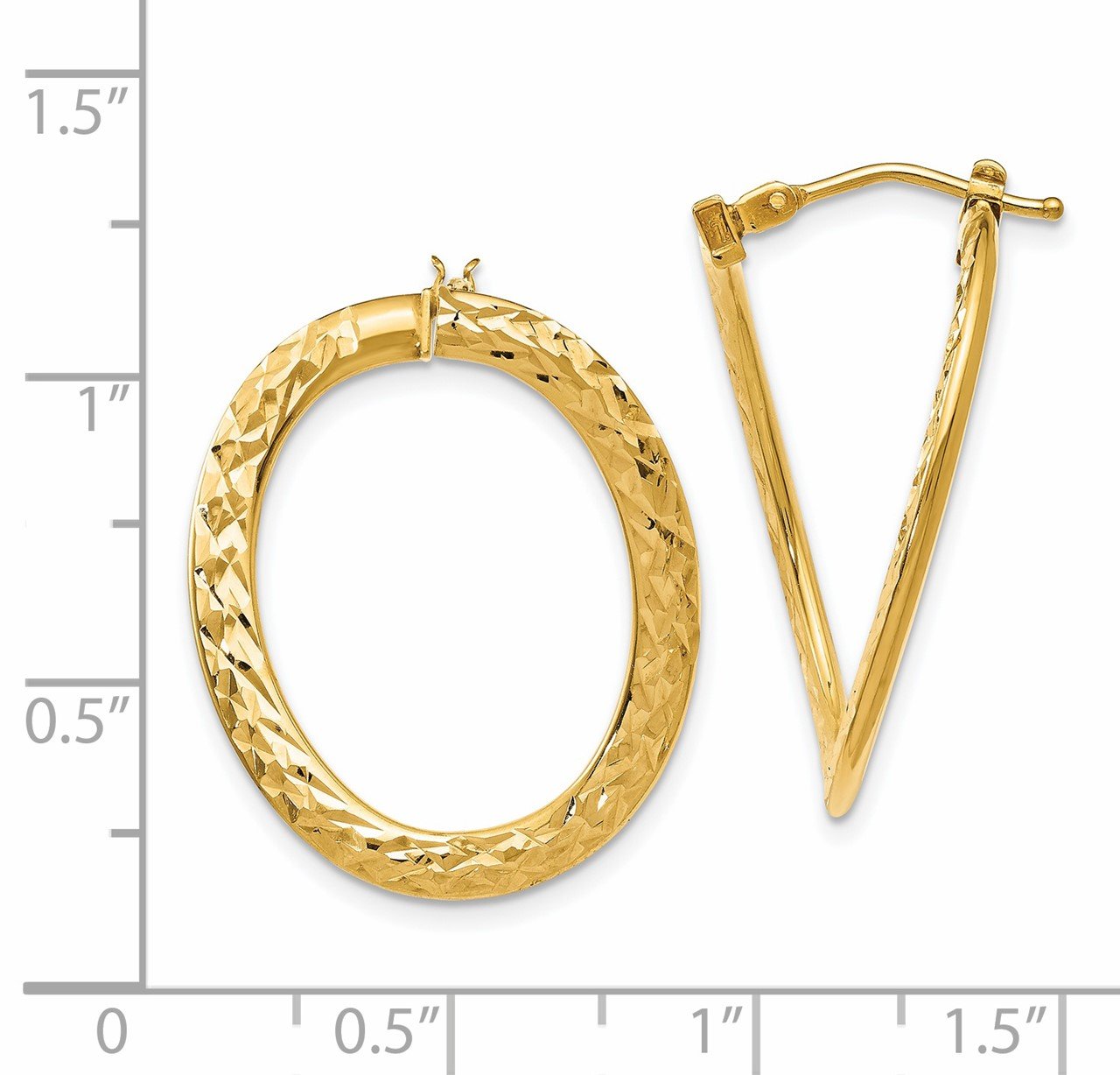 Leslie's 14k Polished D/C Twisted Hoop Earrings-2