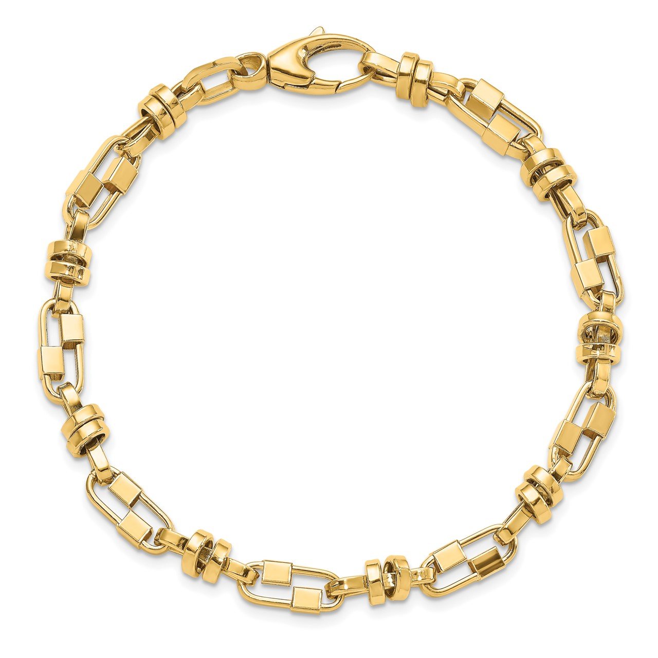 Leslie's 14k Men's Polished Fancy Link Bracelet-3