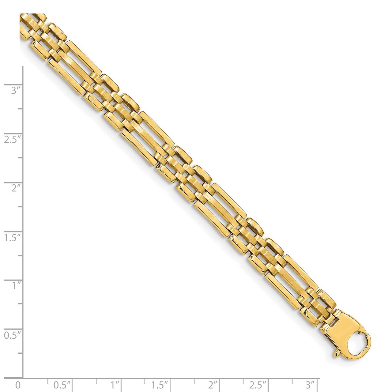 14k Satin and Polished Men's Link Bracelet-2