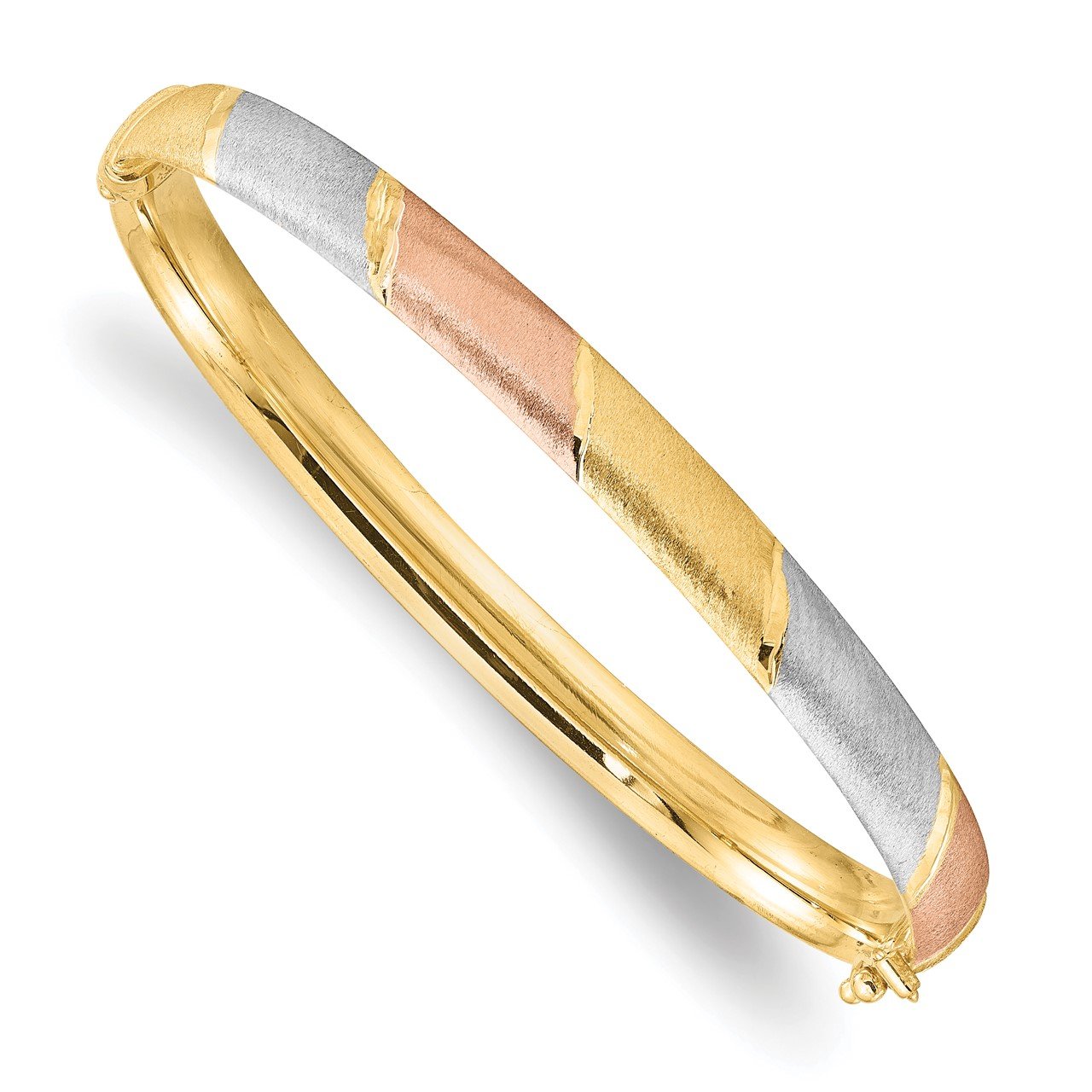 Leslie's 14K with W and R-plated BrushedHinged Bangle