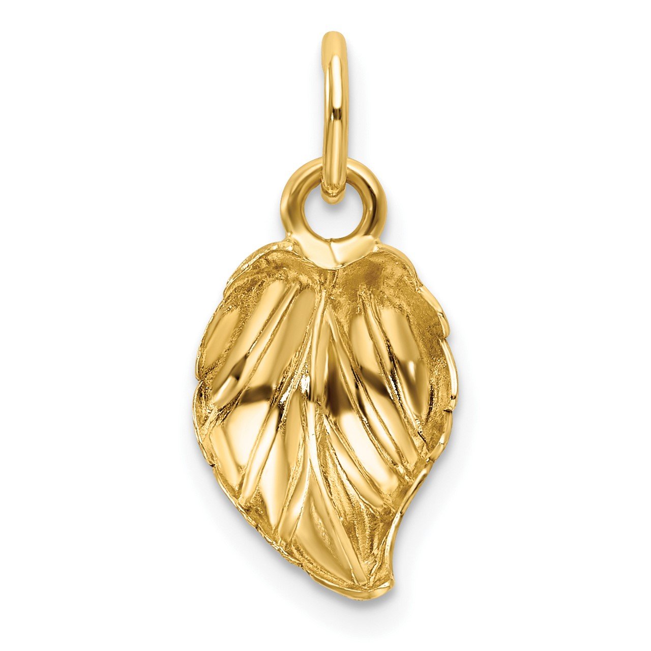 Leslies's 14K Polished and Brushed Leaf Pendant-2