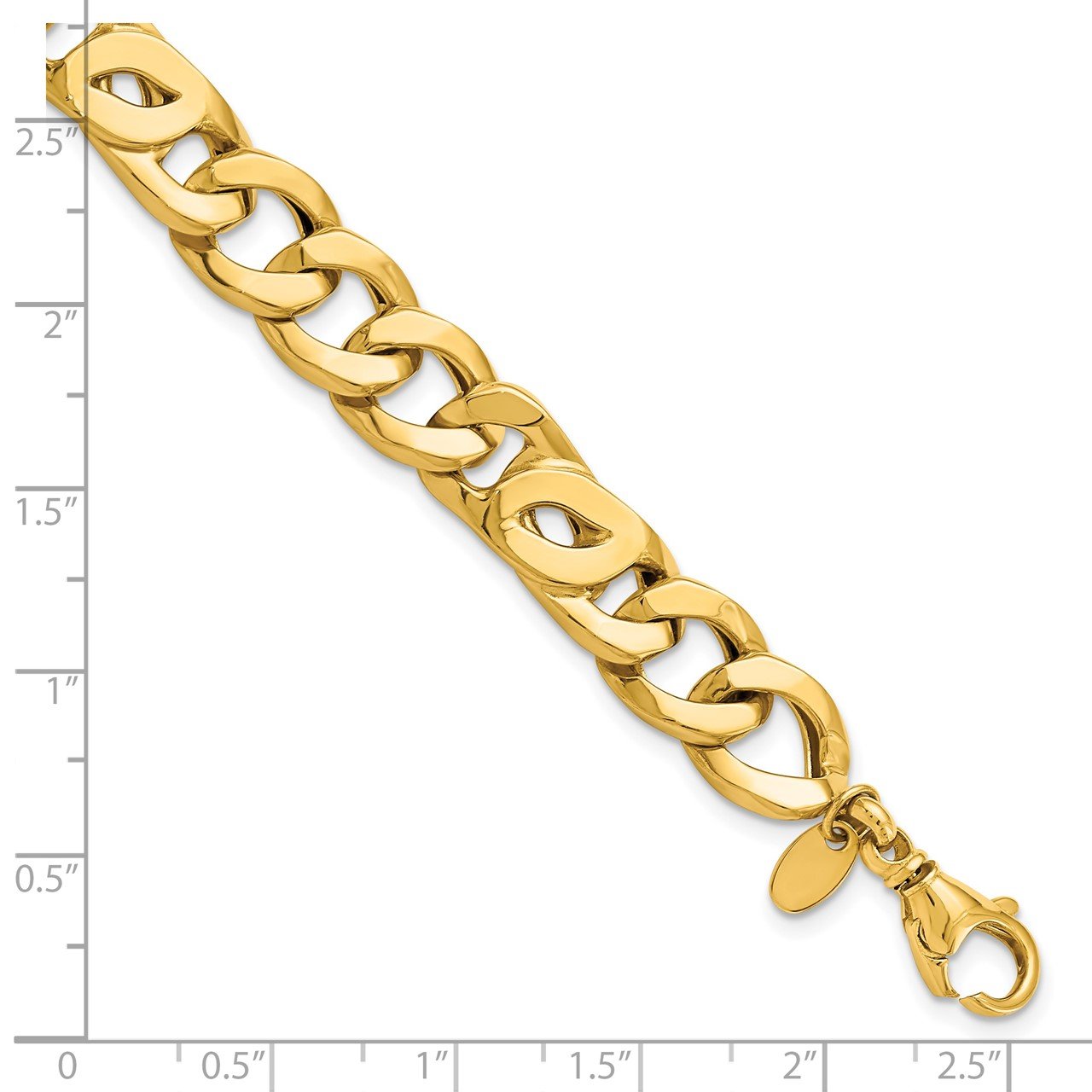 Leslie's 14K Men's Polished Link Bracelet-2