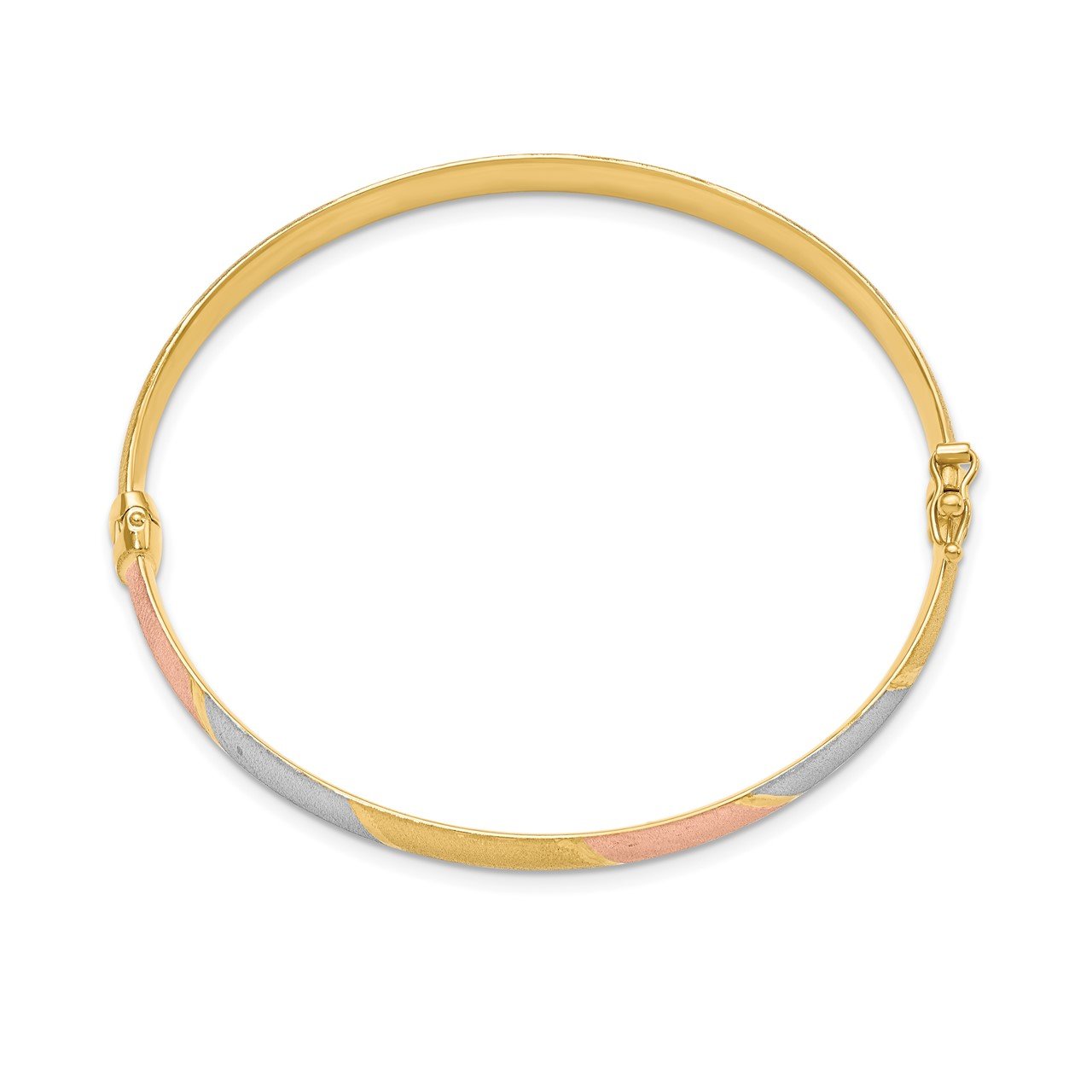 Leslie's 14K with W and R-plated BrushedHinged Bangle-1