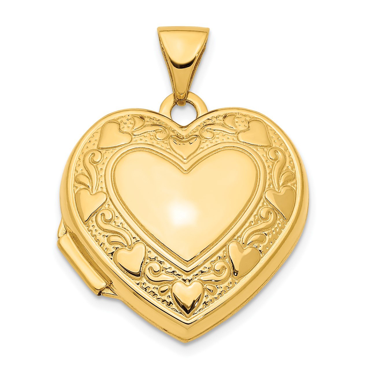 14K 19mm Heart Locket Pendant