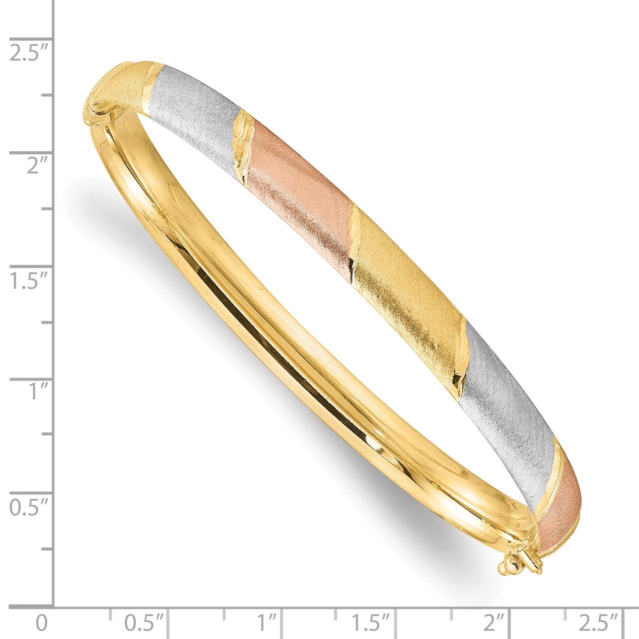 Leslie's 14K with W and R-plated BrushedHinged Bangle-2