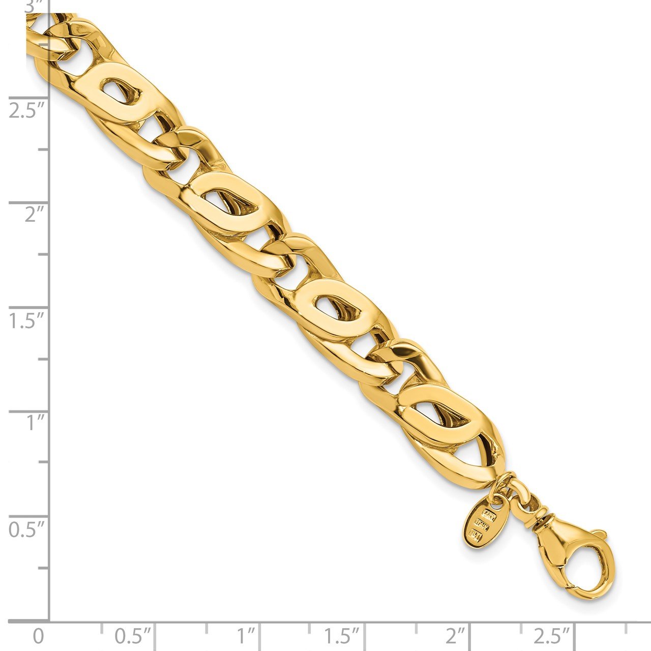 Leslie's 14K Men's Polished Link Bracelet-2