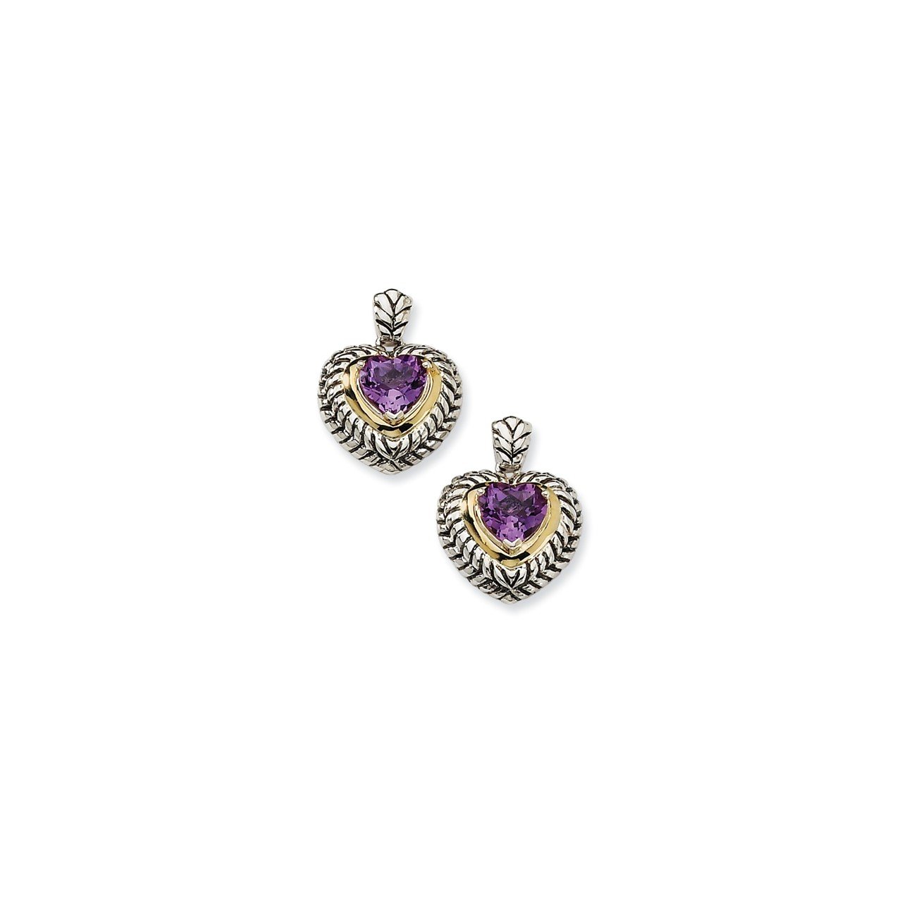 SS with 14k AM Heart Earrings