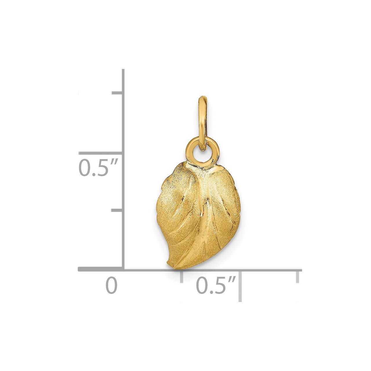 Leslies's 14K Polished and Brushed Leaf Pendant-3