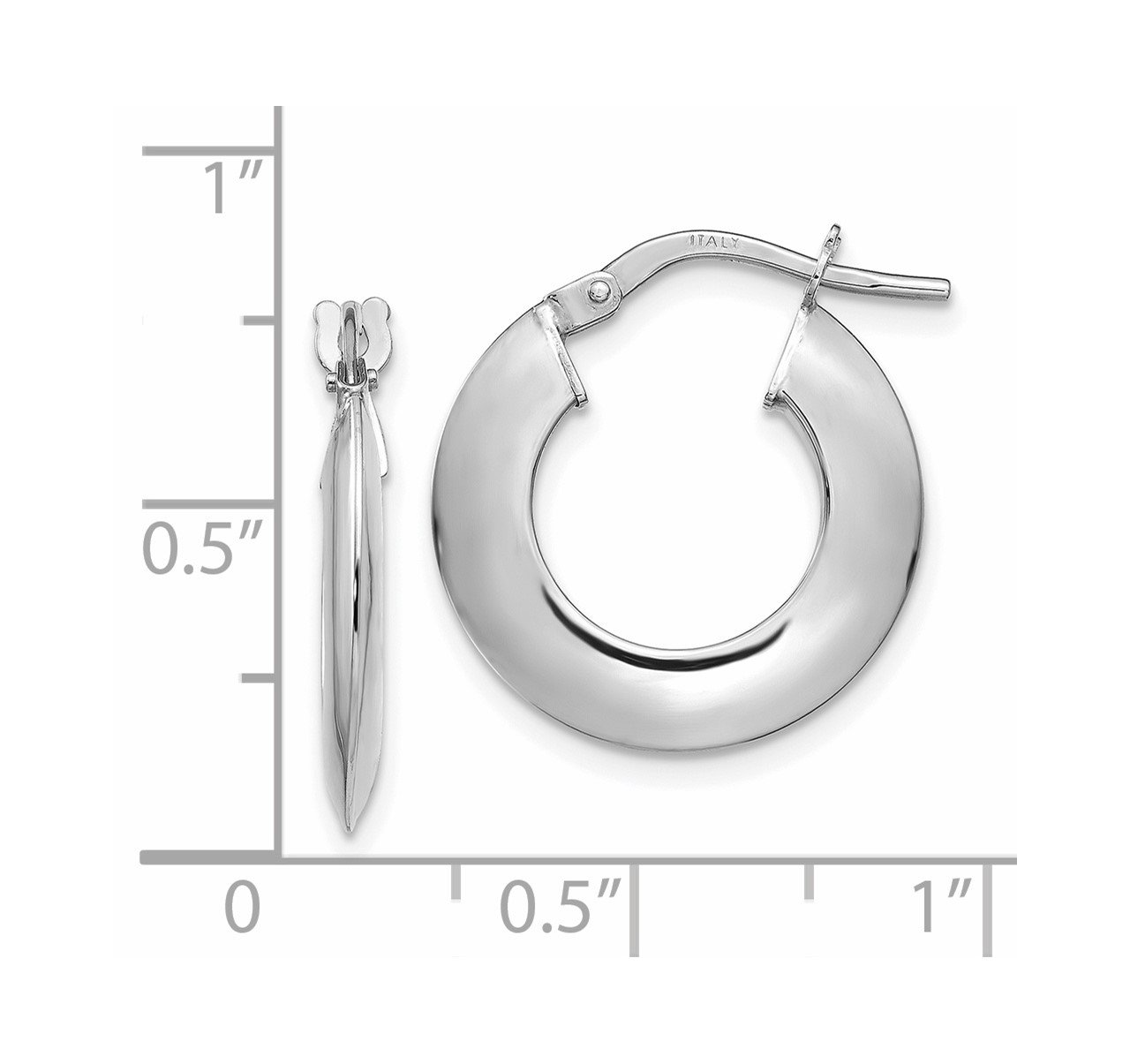 Leslie's 14k White Gold Polished Hoop Earrings-1