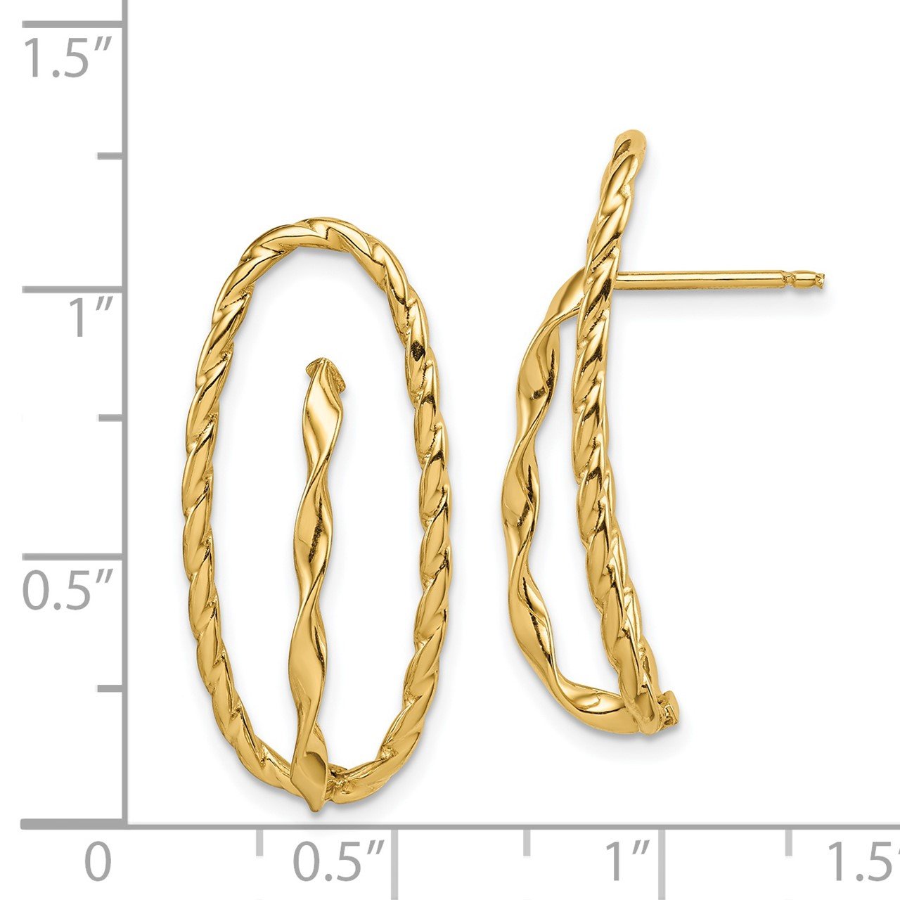 14k Twisted Fancy Post Earrings-2