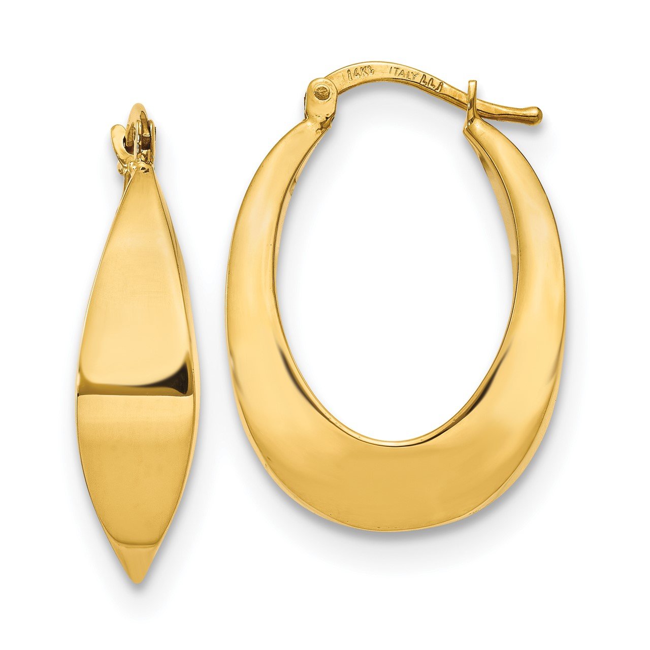 Leslie's 14K Polished Fancy Hoop Earrings