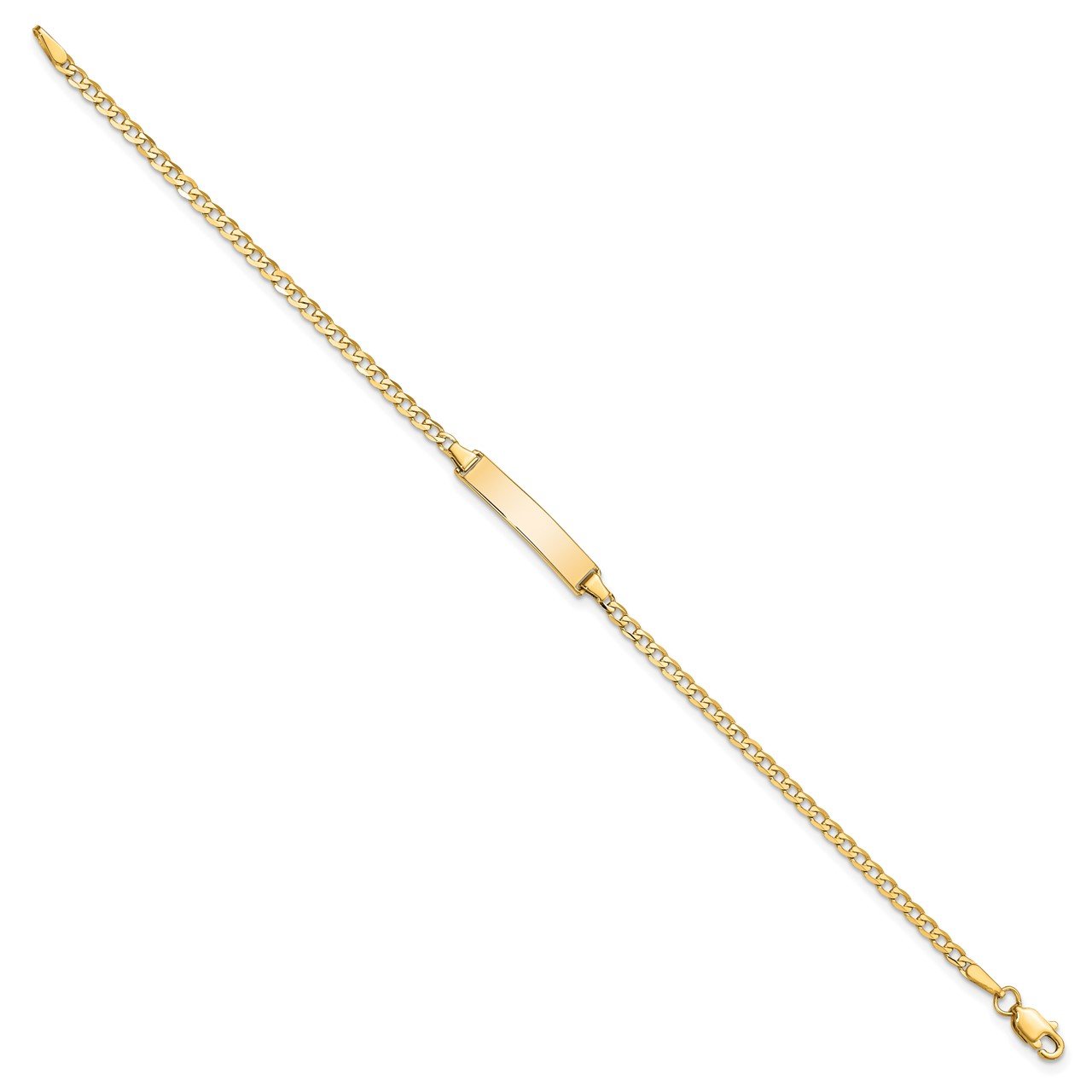 14k Flat Curb Link ID Bracelet-1