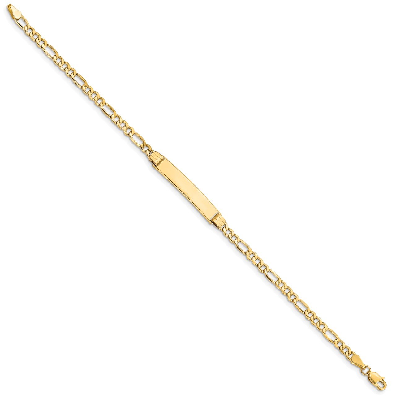 14k Semi-solid Polished Figaro Link ID Bracelet-1