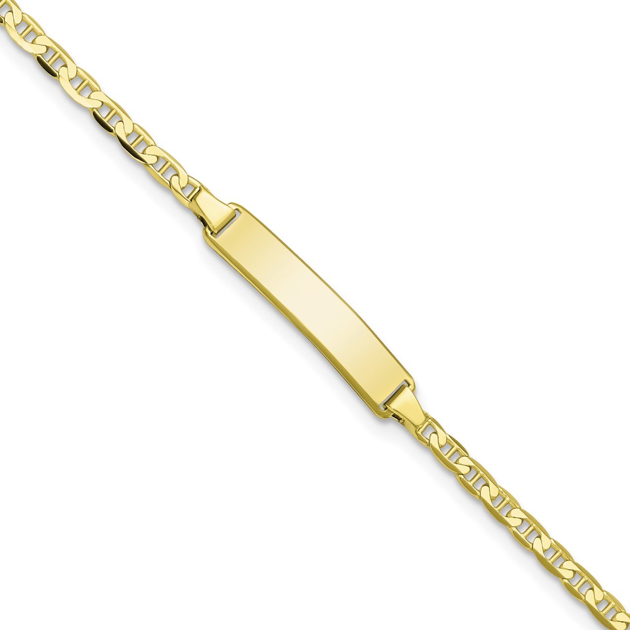 10k Flat Anchor Link ID Bracelet