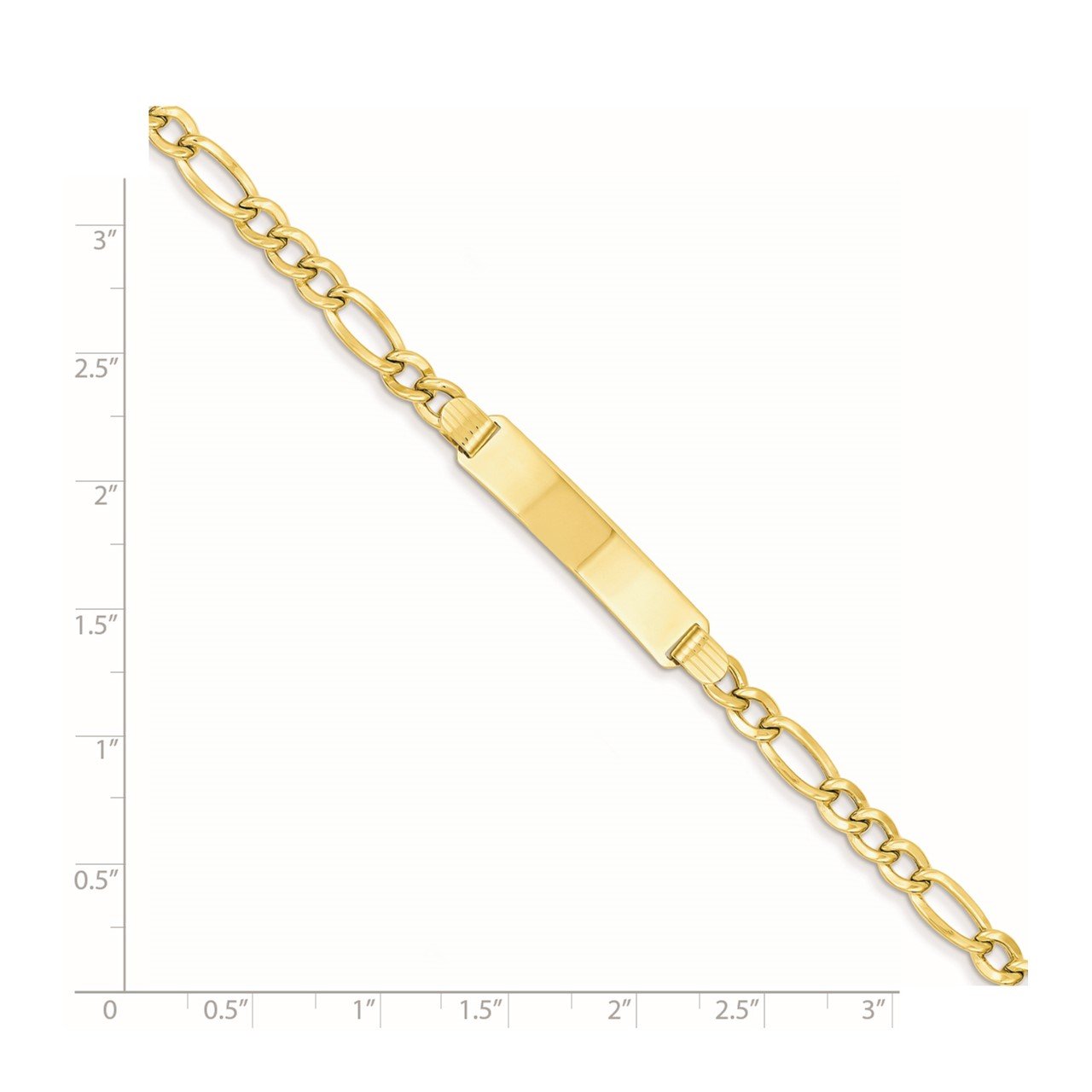14k Semi-solid Figaro ID Bracelet-3