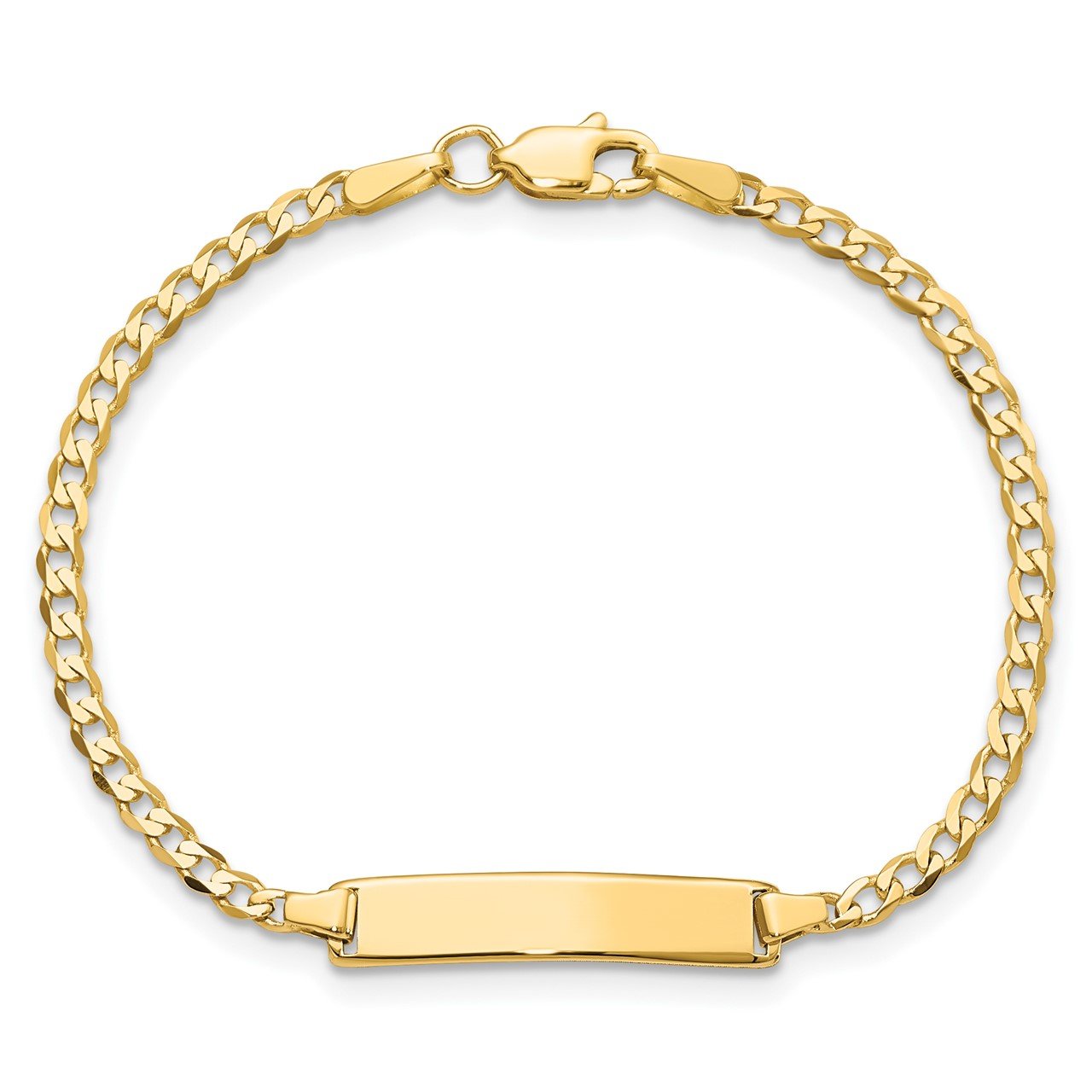 14k Flat Curb Link ID Bracelet-3