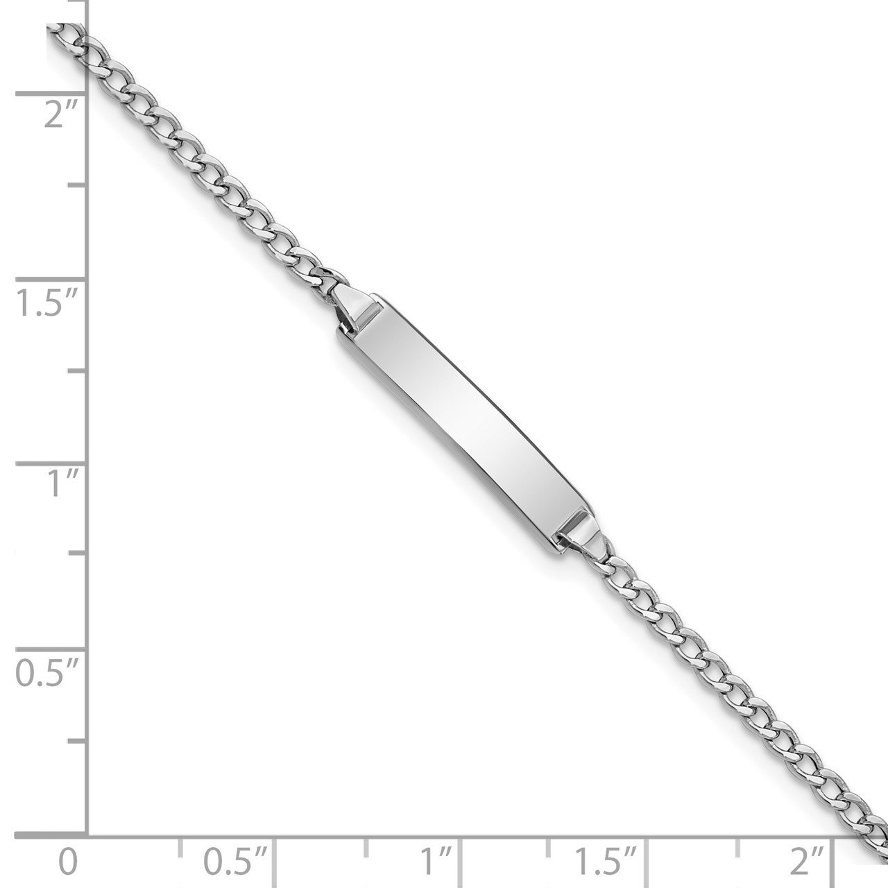 14k WG Polished Semi-Solid Cuban ID Bracelet-2