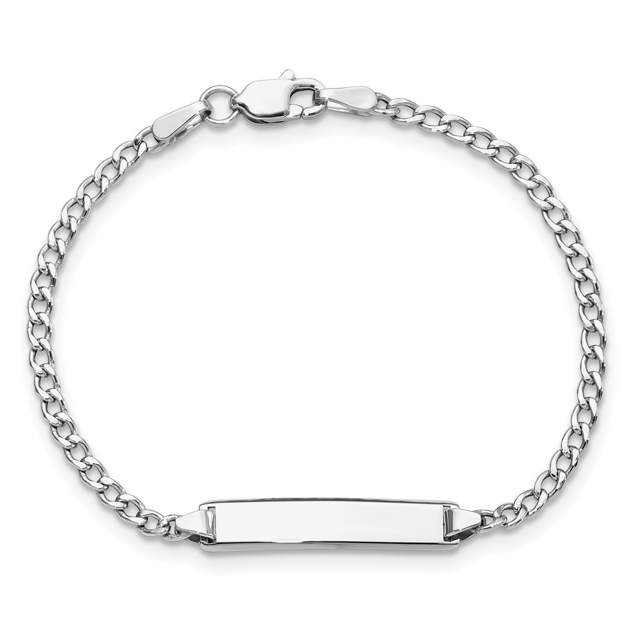 14k WG Polished Semi-Solid Cuban ID Bracelet-3