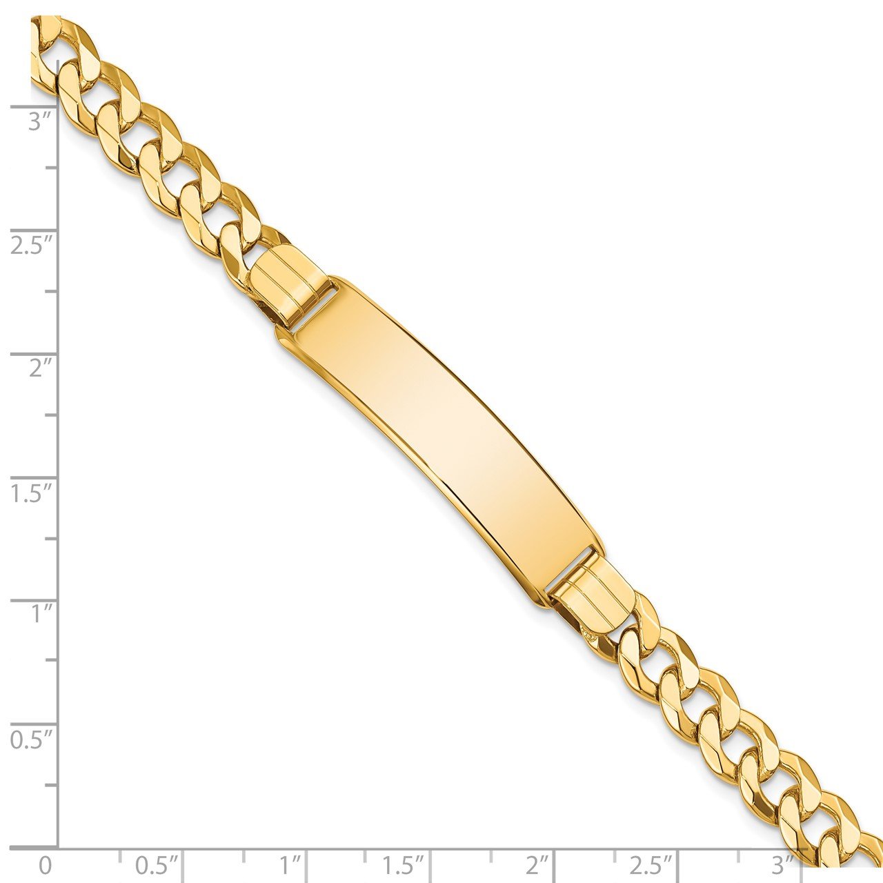 14k Flat Curb Link ID Bracelet-2