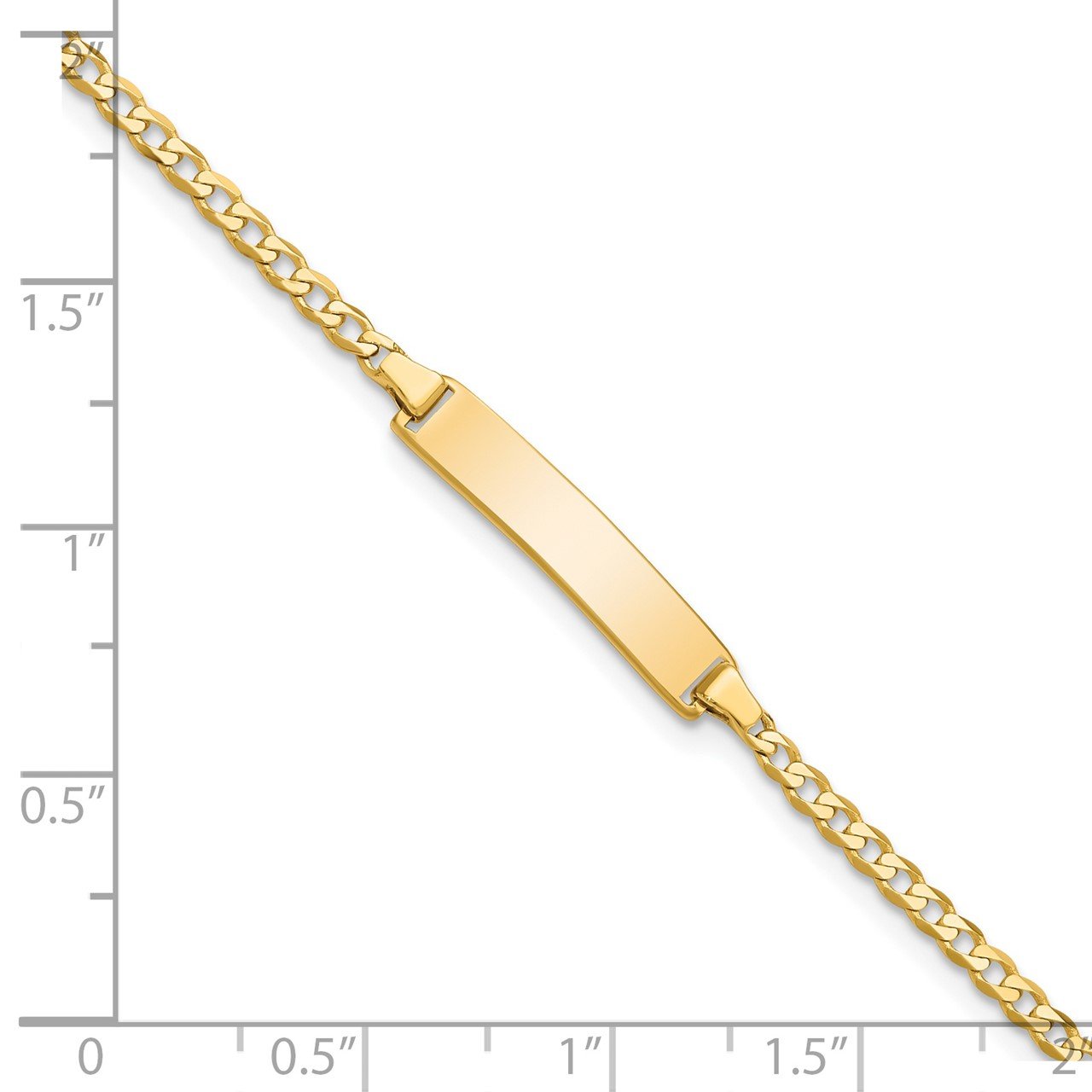 14k Flat Curb Link ID Bracelet-2