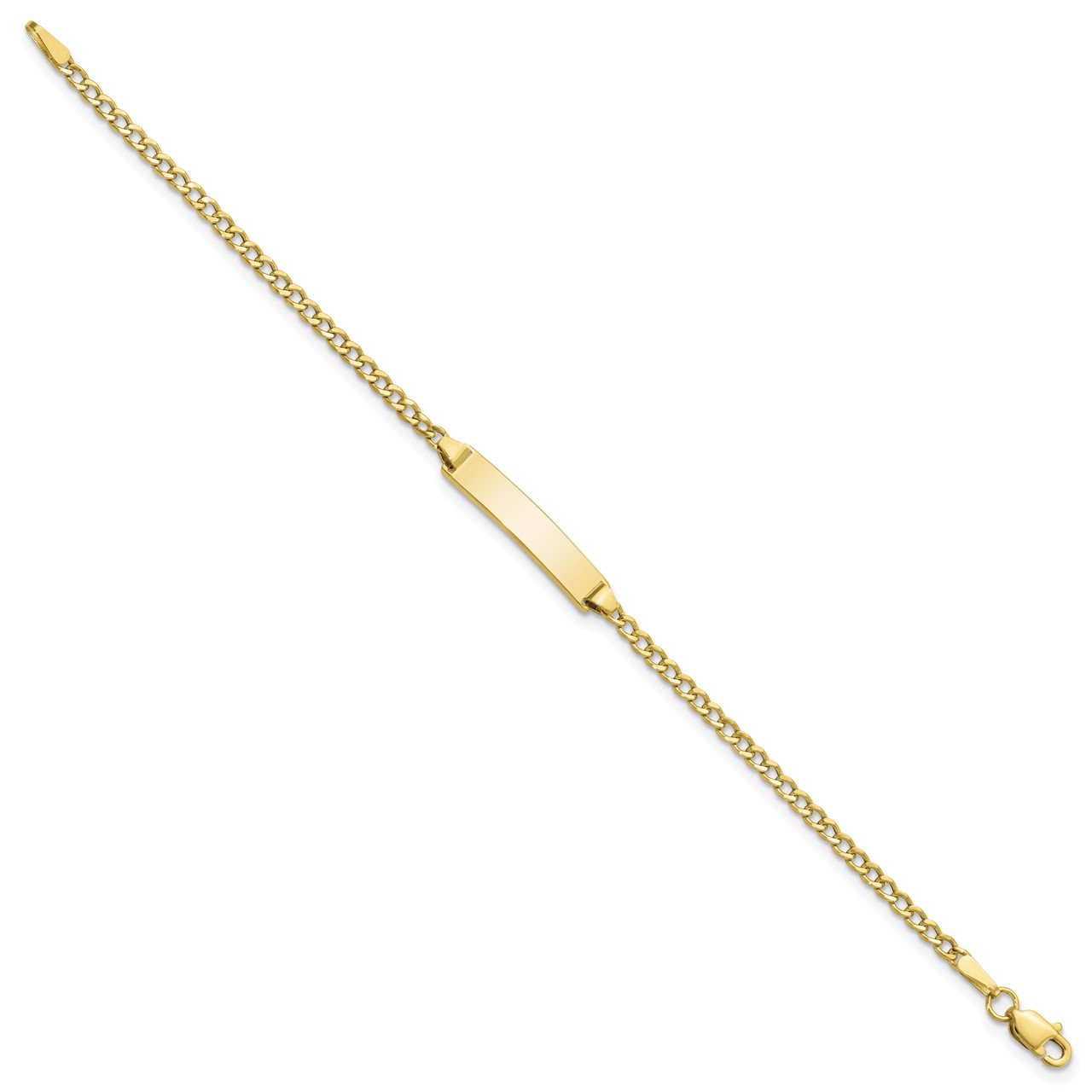 10k Semi-solid Curb Link ID Bracelet-1