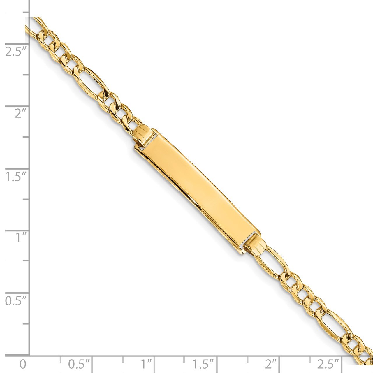 14k Semi-solid Figaro ID Bracelet-2