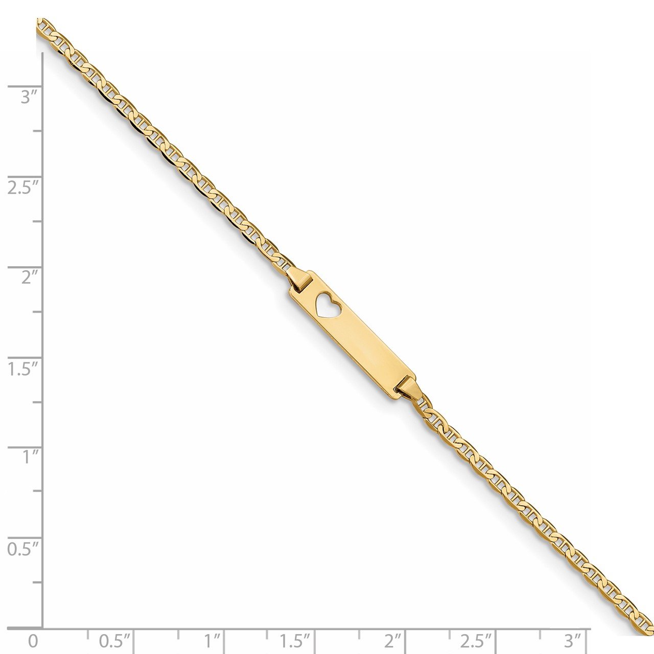 14k Cut-out Heart Anchor Link ID Bracelet-2