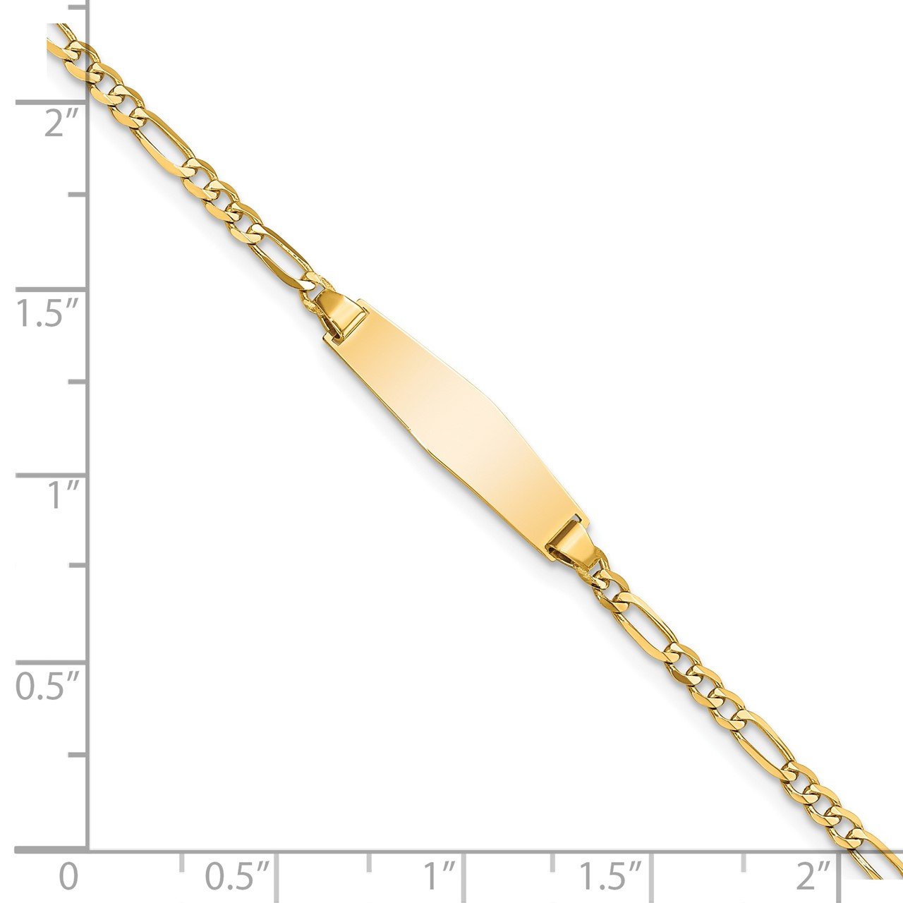 14k Baby Soft Diamond Shape Figaro ID Bracelet-2