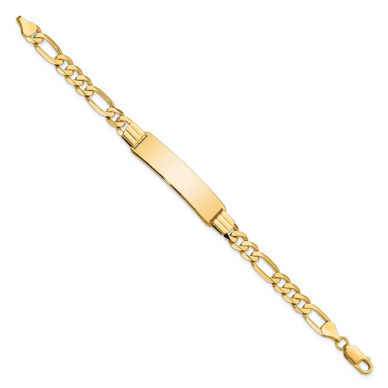 14k Flat Figaro Link ID Bracelet-1