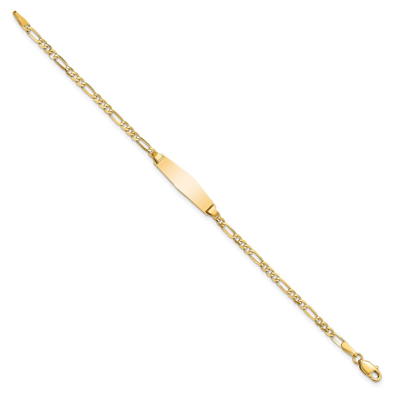 14k Baby Soft Diamond Shape Figaro ID Bracelet-1
