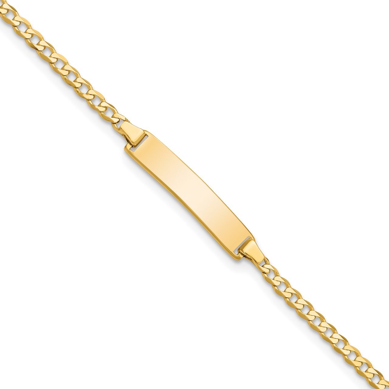 14k Flat Curb Link ID Bracelet