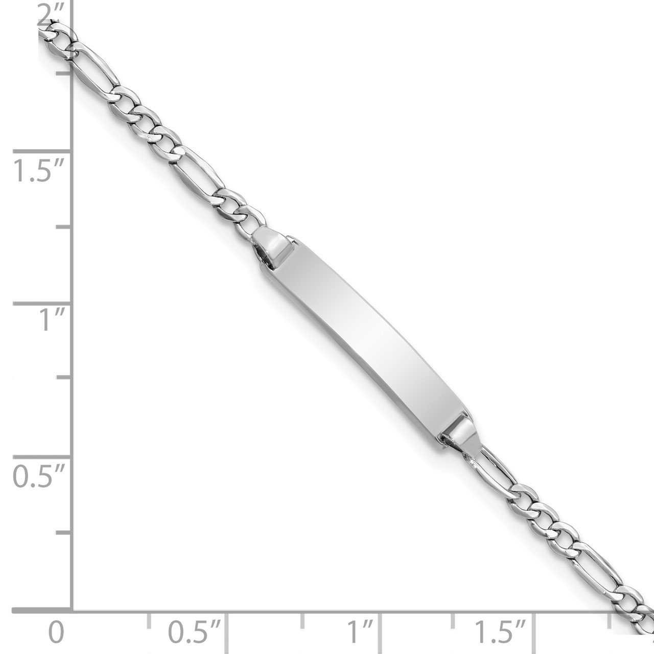 14k WG Semi-Solid Polished Figaro ID Bracelet-2