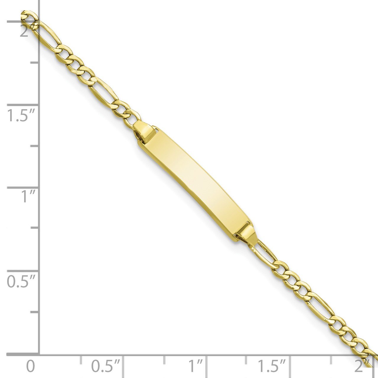 10k Semi-solid Figaro Link ID Bracelet-2