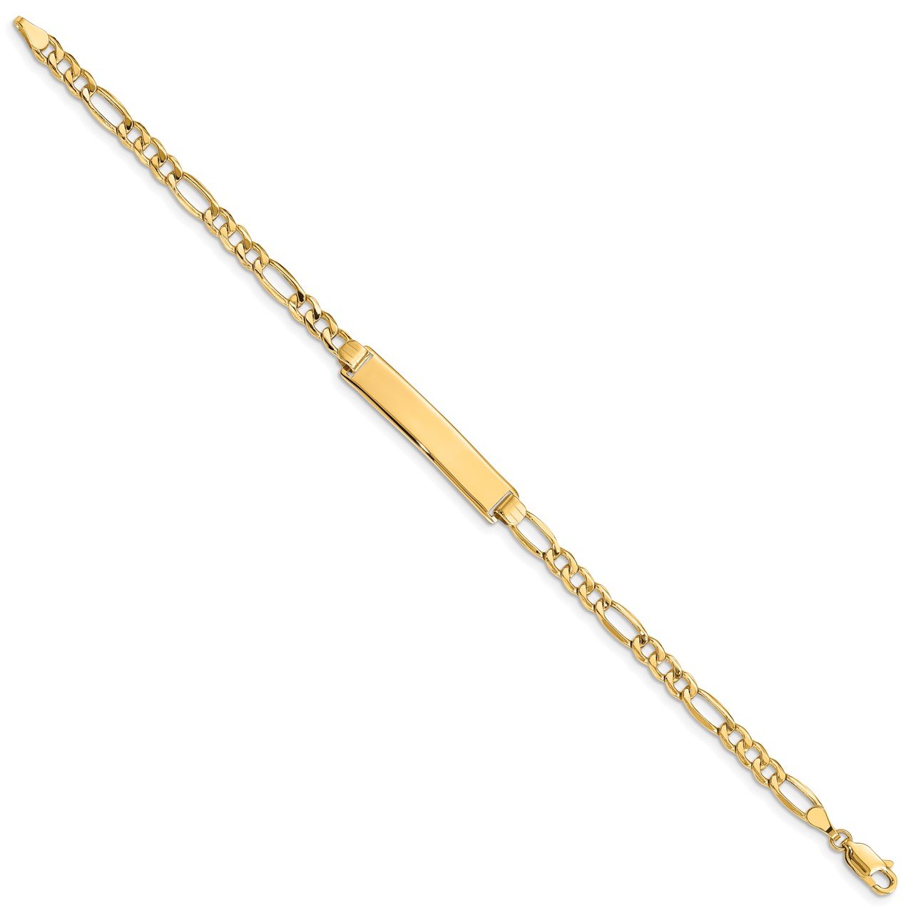 14k Semi-solid Figaro ID Bracelet-1