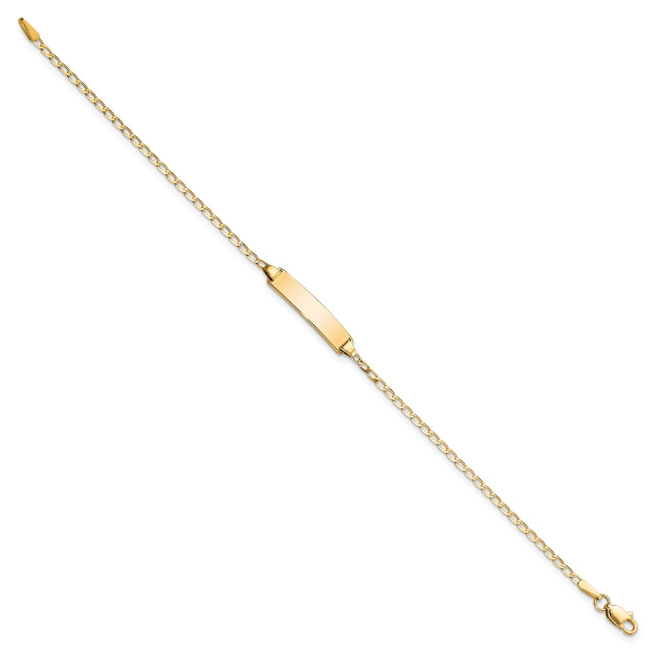 14k Flat Curb Link ID Bracelet-1