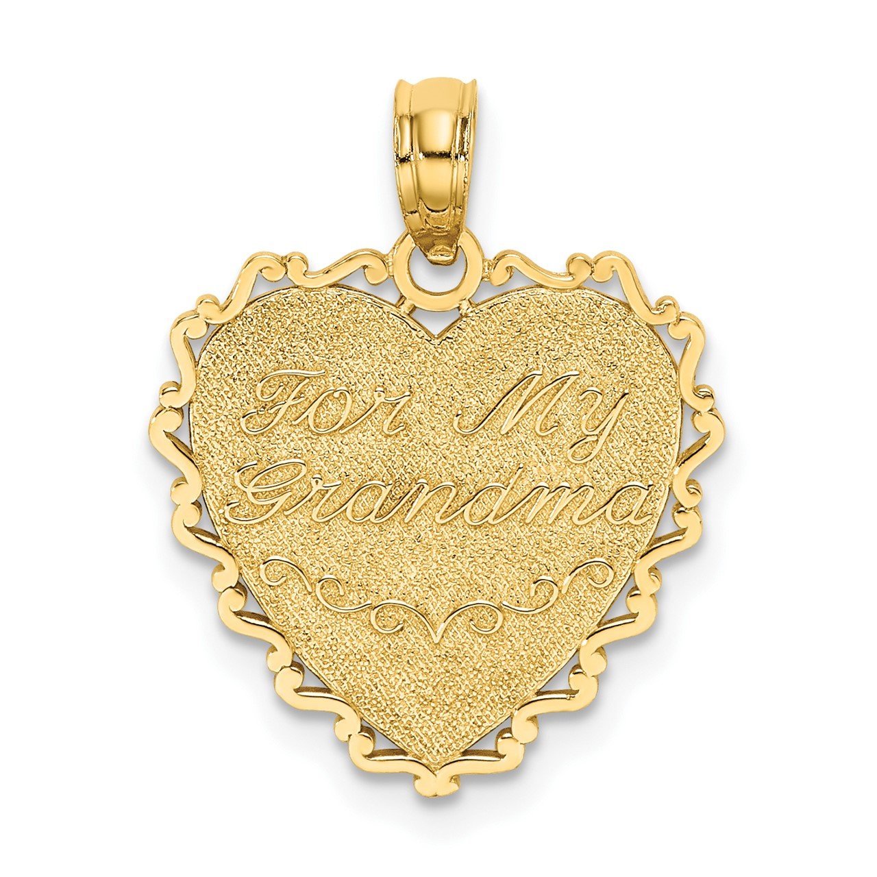 14k FOR MY GRANDMA Reversible Heart Charm