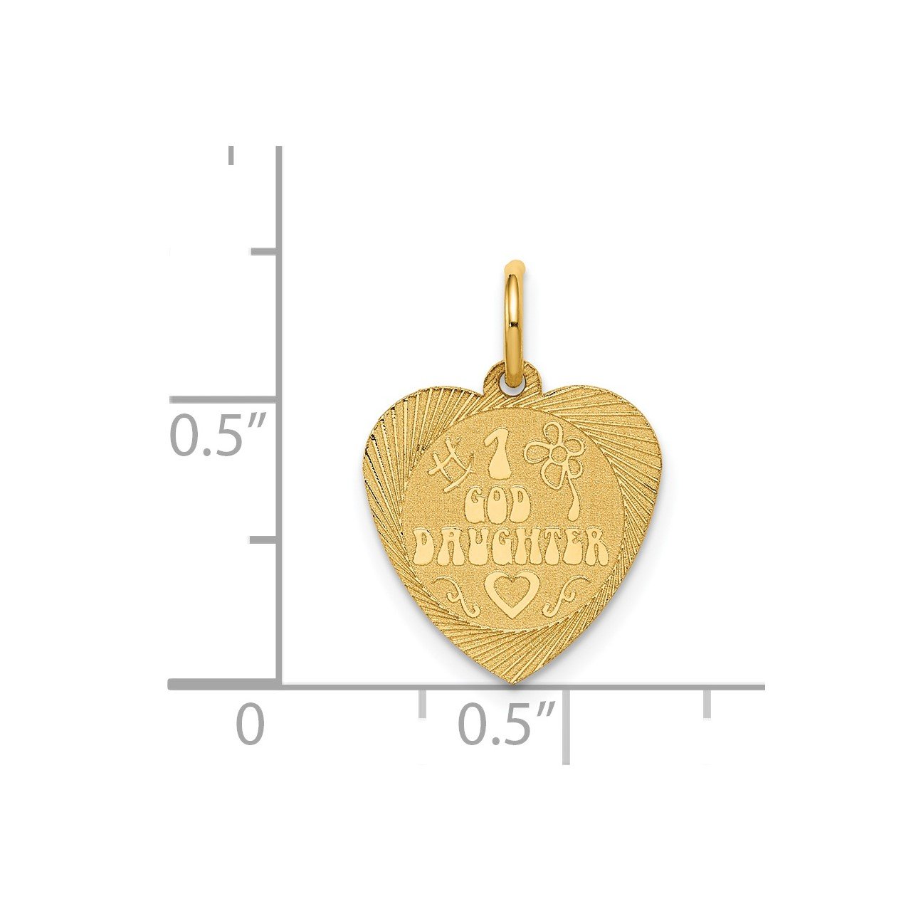 14k #1 GODDAUGHTER Heart Disc Charm-2